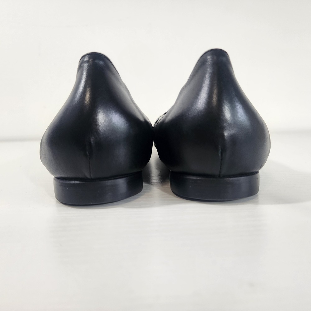 AGL Attilio Giusti Leombruni Ballet Flats Black Leather Patent Cap Toe Buckle 41 - Picture 9 of 12